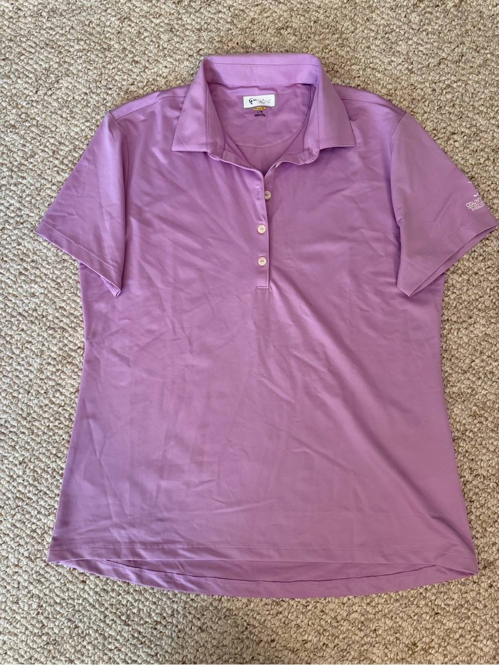 Purple Short-Sleeve Polo Top